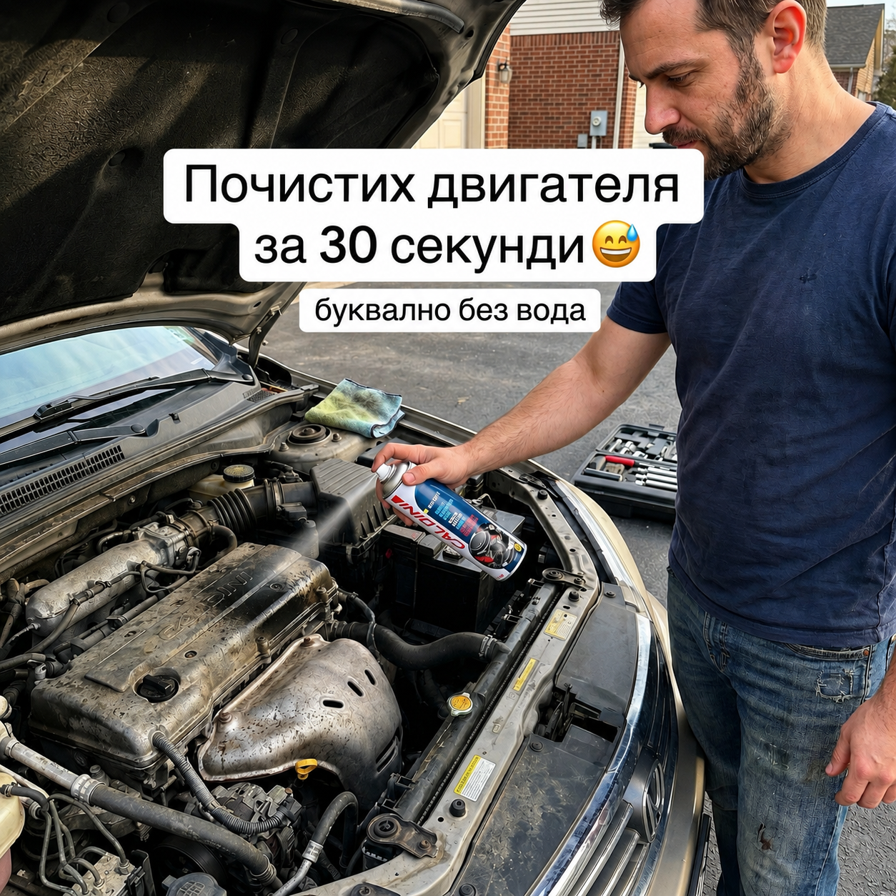 CALDINI - Спрей за безводно почистване на двигател - 500 мл