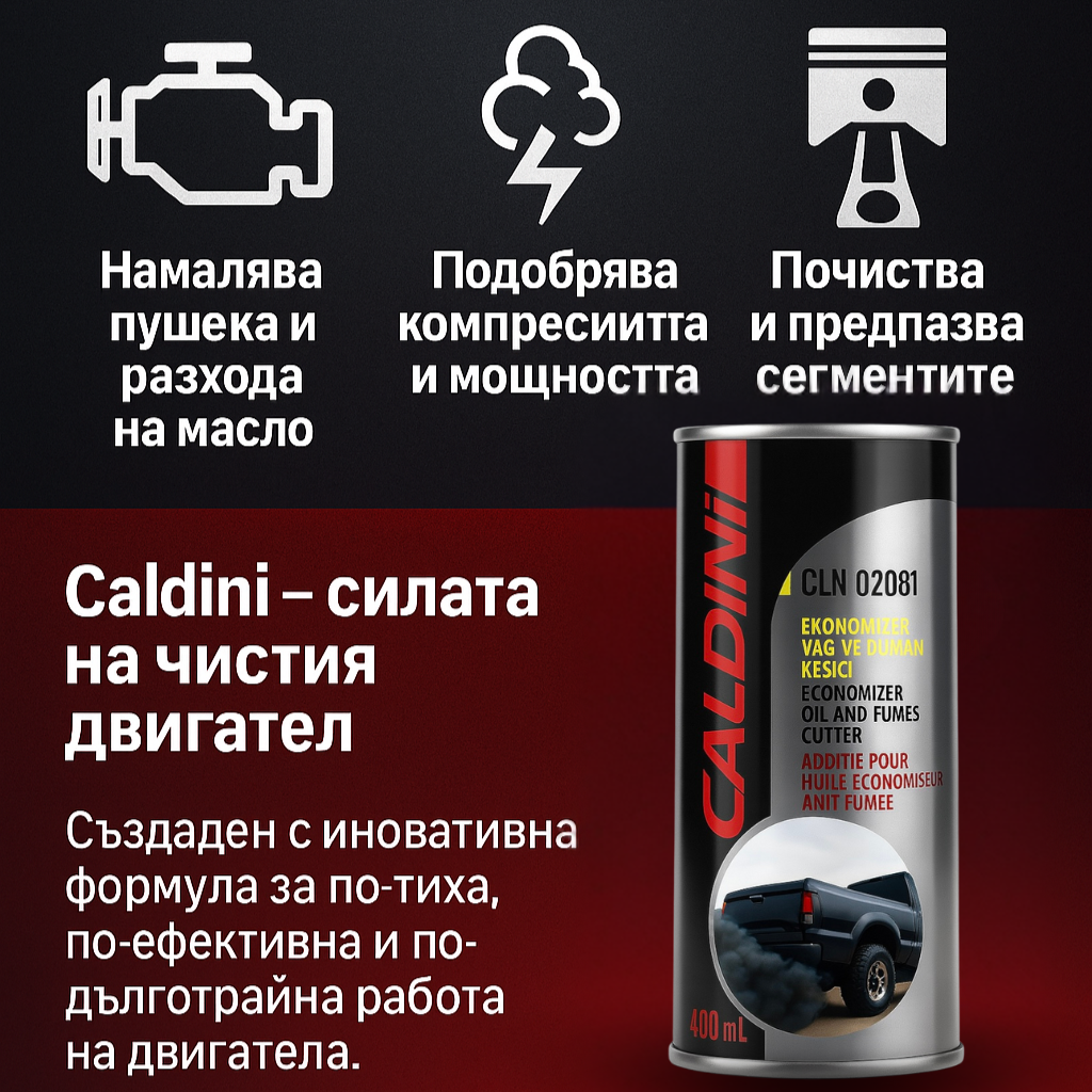 CALDINI - Добавка против пушек и разход на масло - 400 мл
